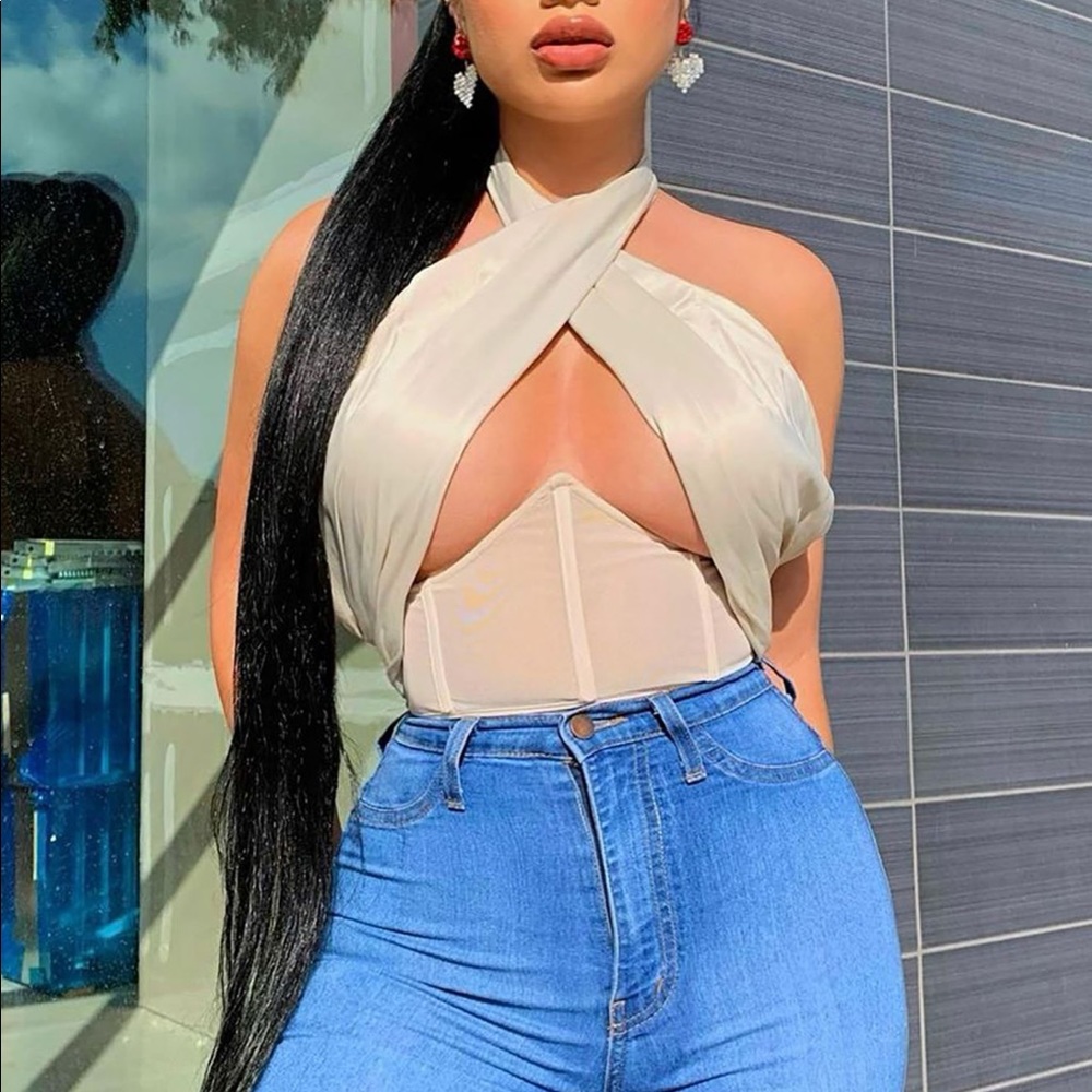 Satin Wrap Corset Top